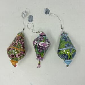 Bradford Editions Era of Louis Tiffany Heirloom Porcelain Ornaments #12 set of 3